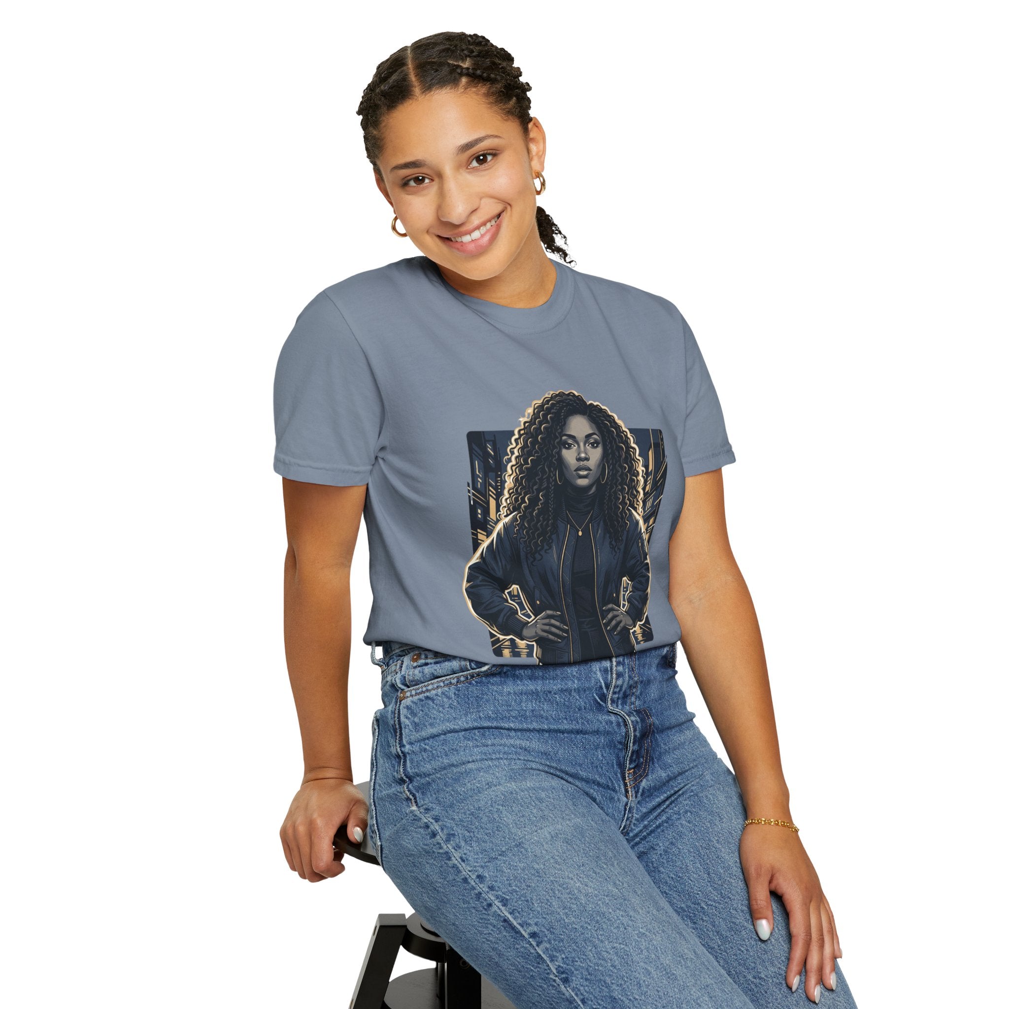 Pretty Rich Bitch The Collection by PRB T-Shirt — Bold Graphic Tee with Empowered Woman Portrait by Power Runs Black