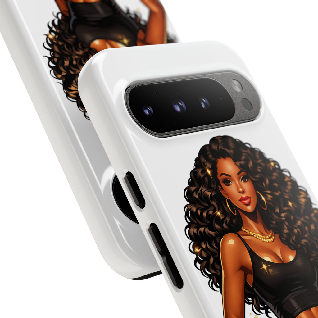 Pretty Rich Bitch by PRB Curly Hair Phone Case by Printify