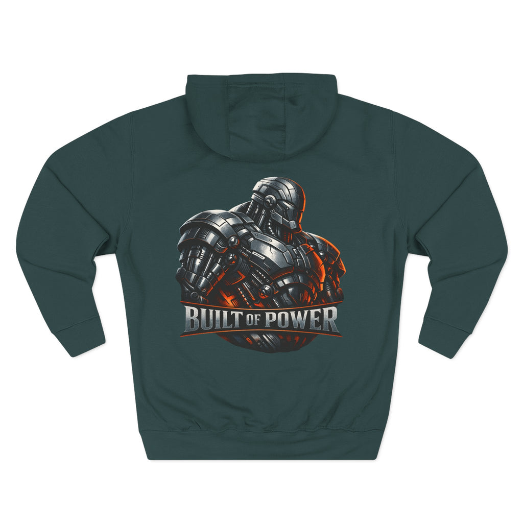 PRB Built of Power Graphic Hoodie — ‘Power Runs Black’ Industrial Mech Design by Power Runs Black