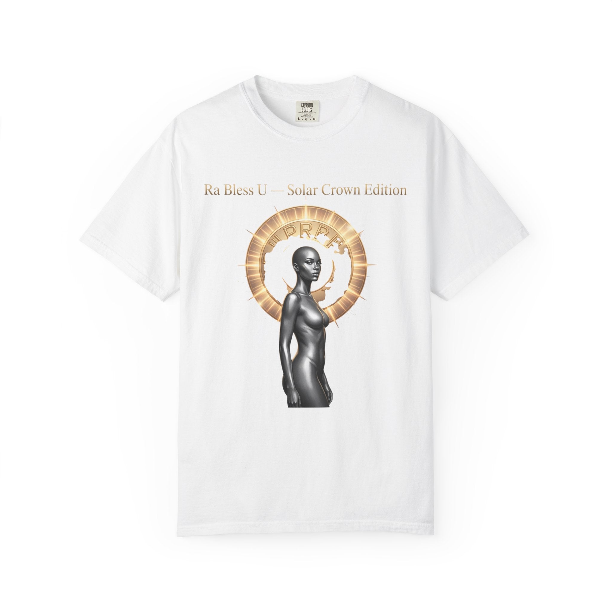Printify PRB Solar Crown T-Shirt — "Ra Bless U" Artistic Goddess Graphic Tee - T-Shirt