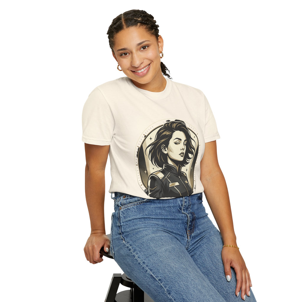 Power Runs Black Retro Space Captain Portrait T-Shirt — 'Fearless Commander' Graphic Tee by Power Runs Black