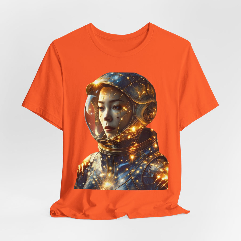 PRB Astronaut Portrait Tee — Starry Cosmic Helmet Graphic T-Shirt by Power Runs Black