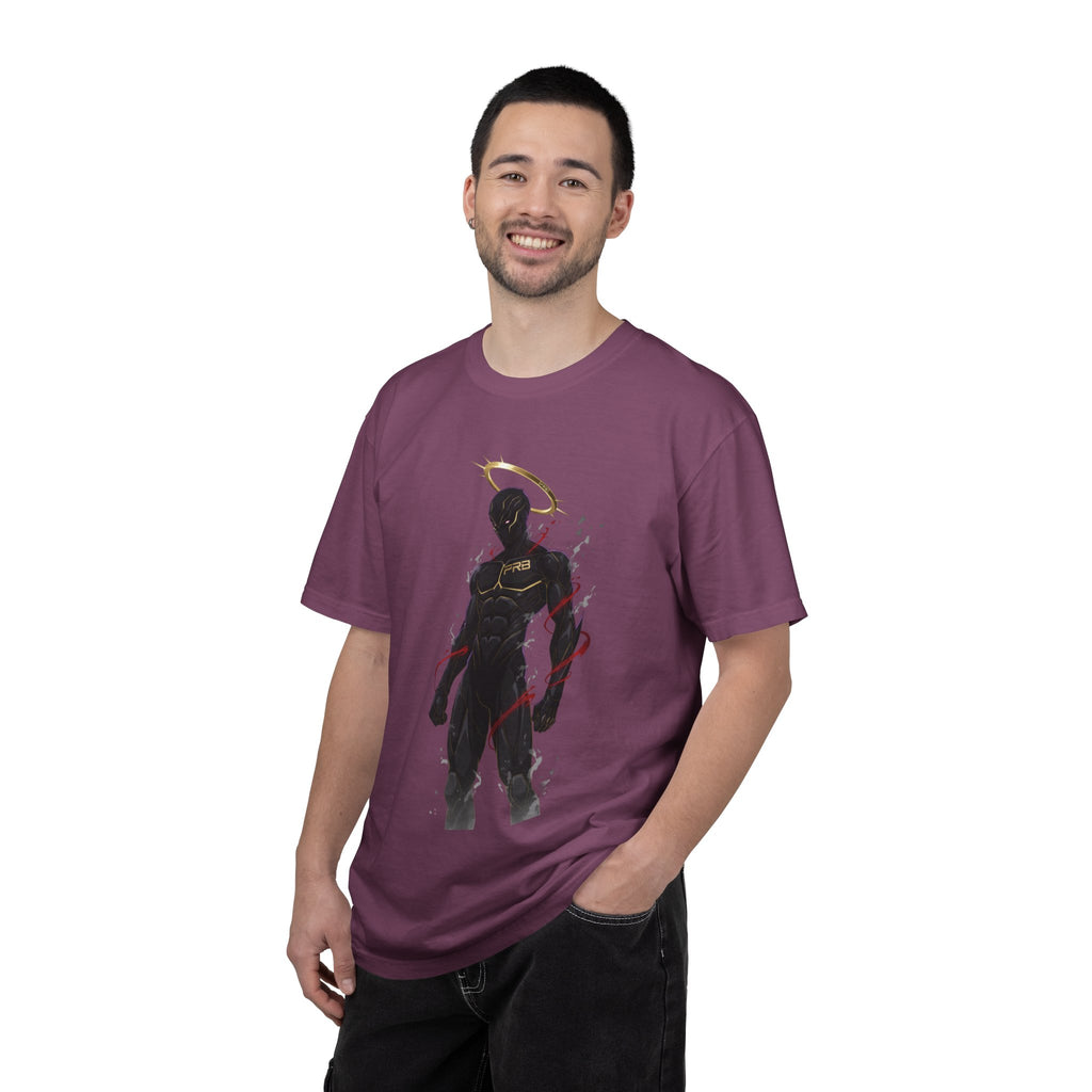 PRB Shadow Hero Graphic T-Shirt — Haloed Vigilante Illustration by Printify