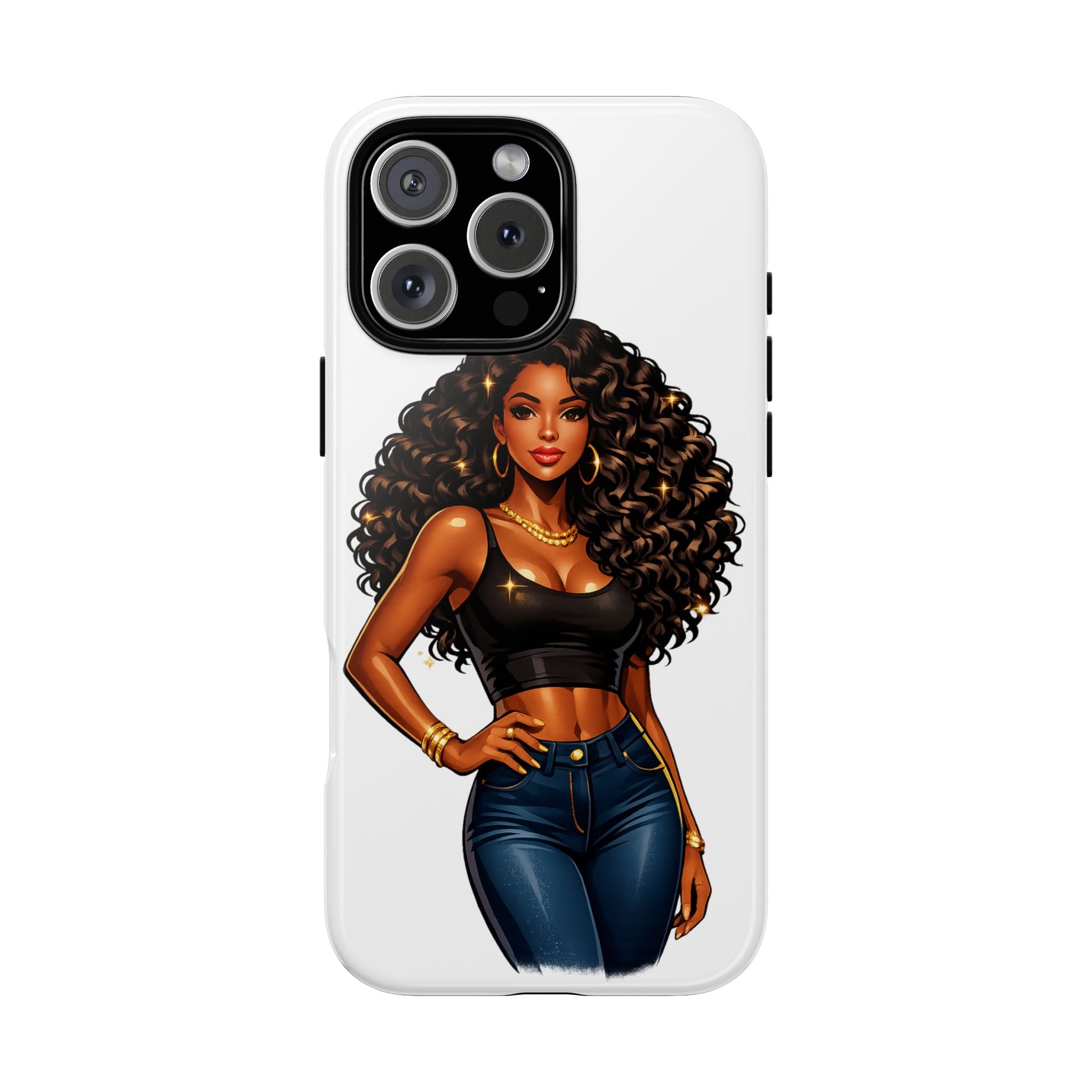 Pretty Rich Bitch by PRB Curly Hair Phone Case by Printify