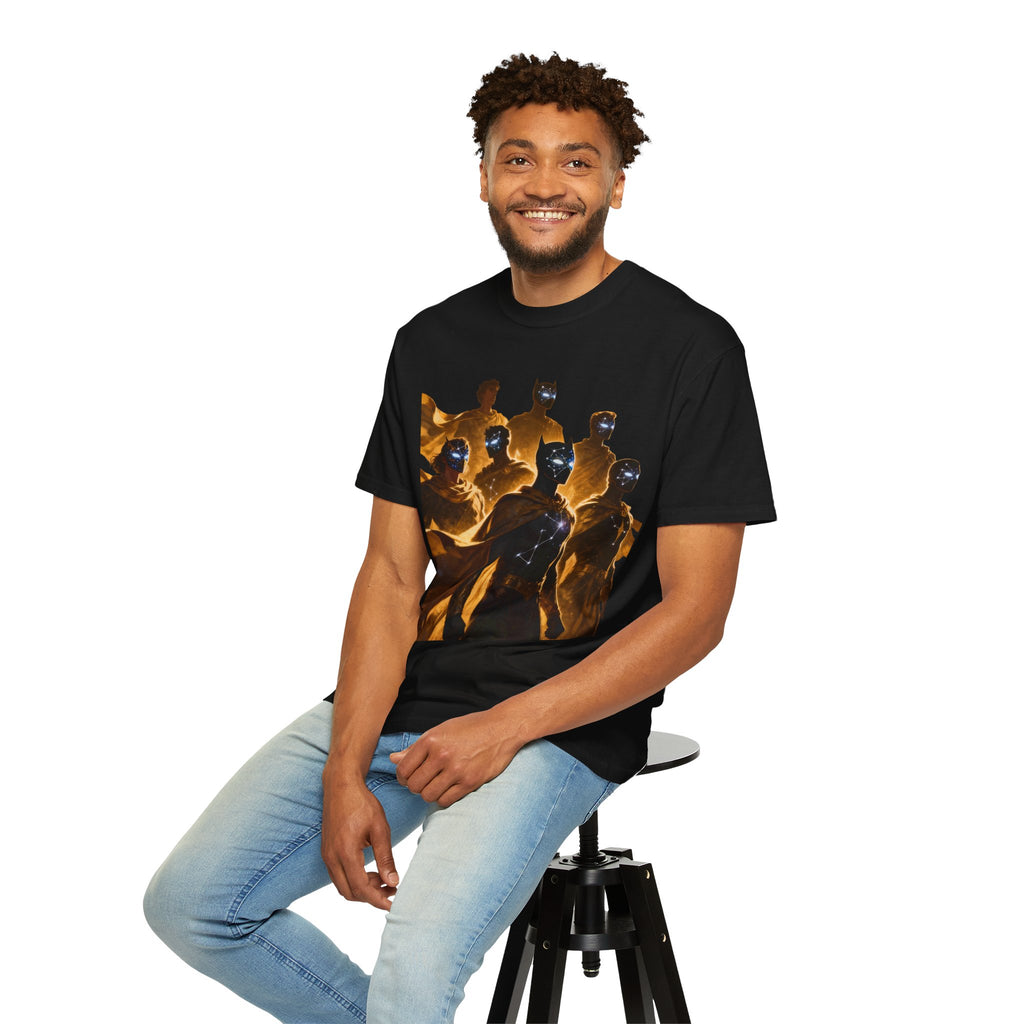 PRB Cosmic Heroes Graphic Tee (Golden Cloaks & Starry Faces) by Power Runs Black