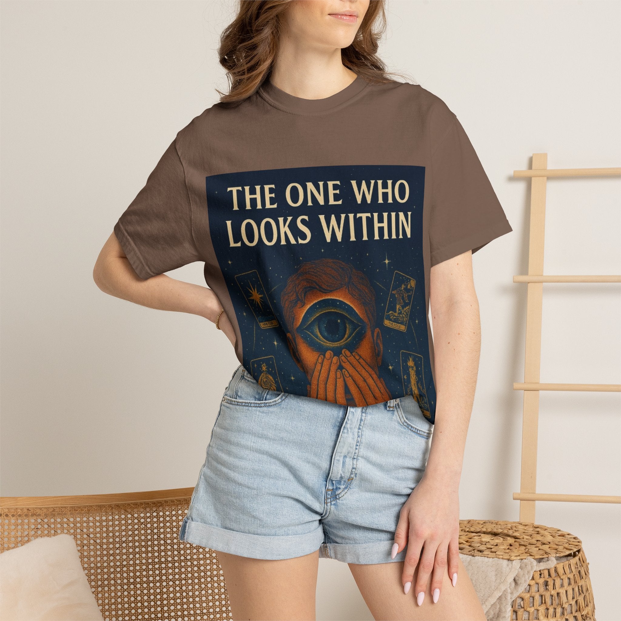 PRB Tarot Eye T-Shirt — "The One Who Looks Within" Mystical Graphic Tee by Power Runs Black