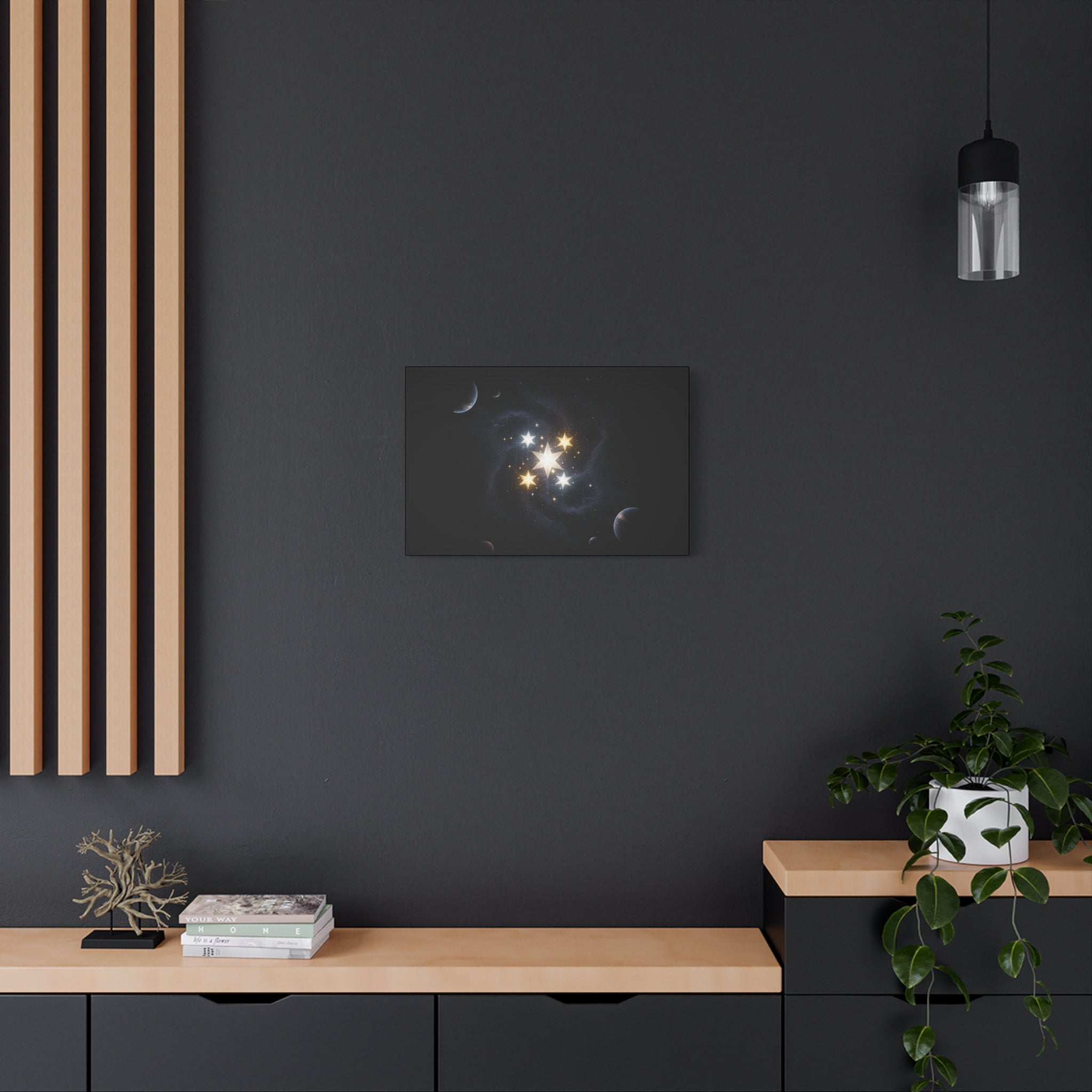 PRB Celestial Star Cluster Matte Canvas Print — Cosmic Planets Wall Art by Printify