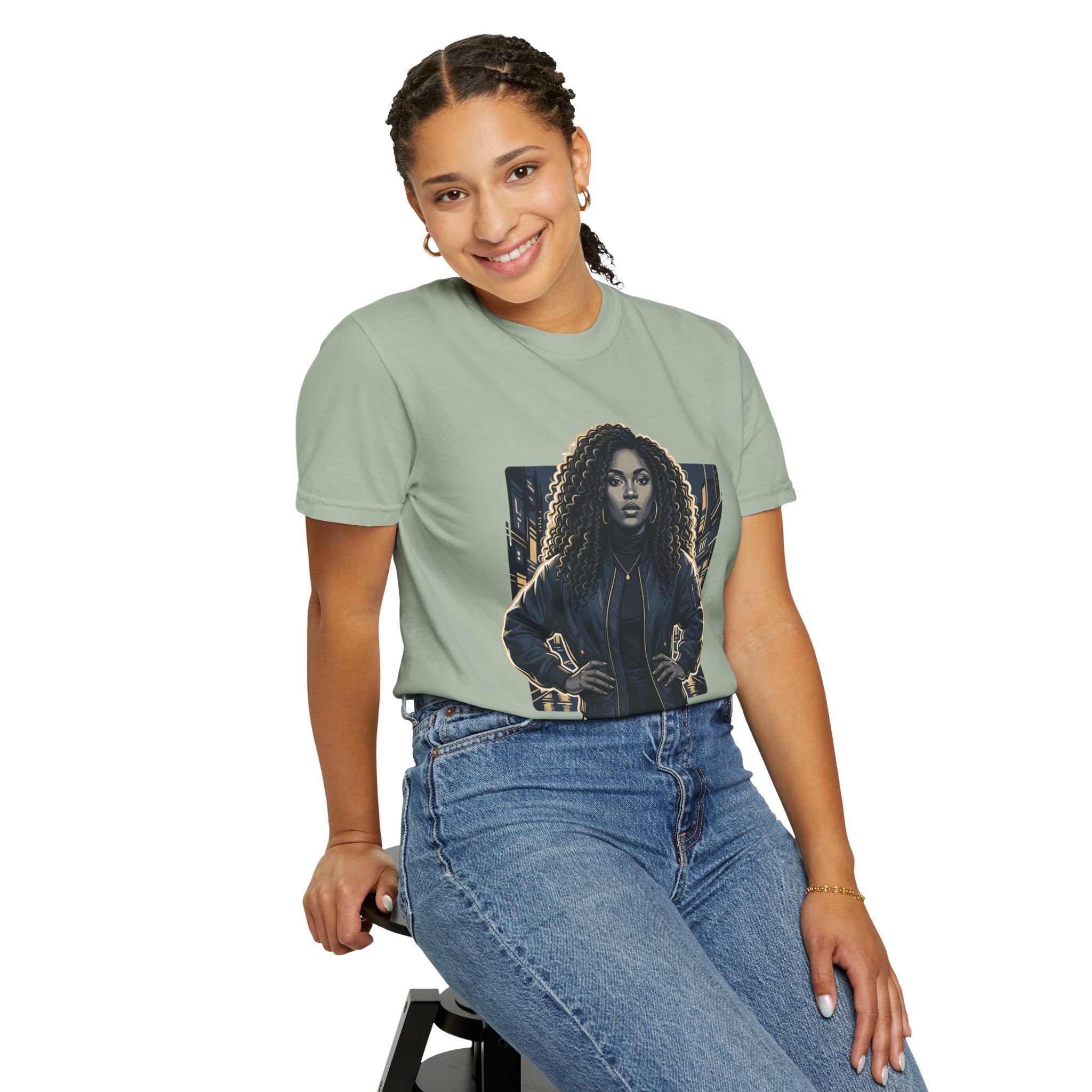 Pretty Rich Bitch The Collection by PRB T-Shirt — Bold Graphic Tee with Empowered Woman Portrait by Power Runs Black