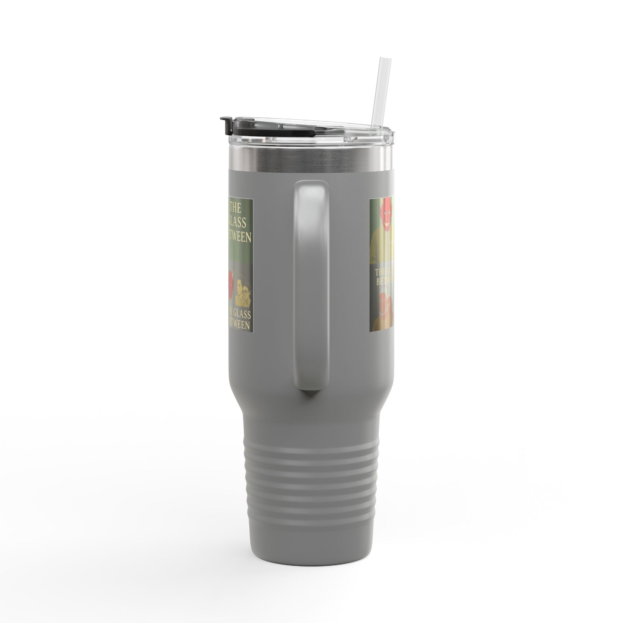 PRB The Glass Between collage travel mug | 40oz insulated tumbler by Printify