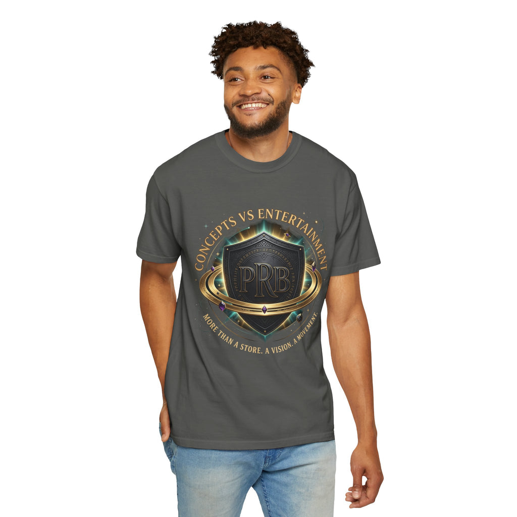 Concepts VS Entertainment Emblem Graphic T-Shirt | Heraldic Crest Tee by Printify