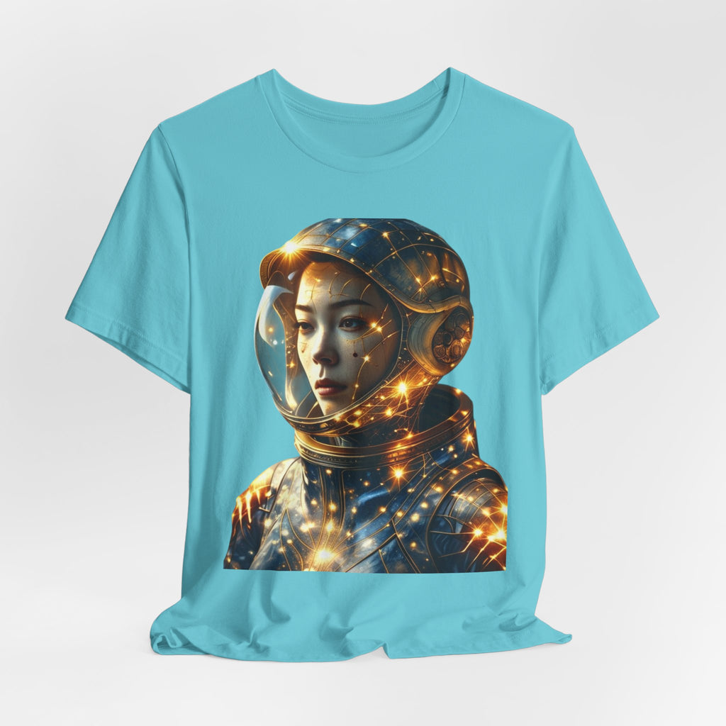 PRB Astronaut Portrait Tee — Starry Cosmic Helmet Graphic T-Shirt by Power Runs Black