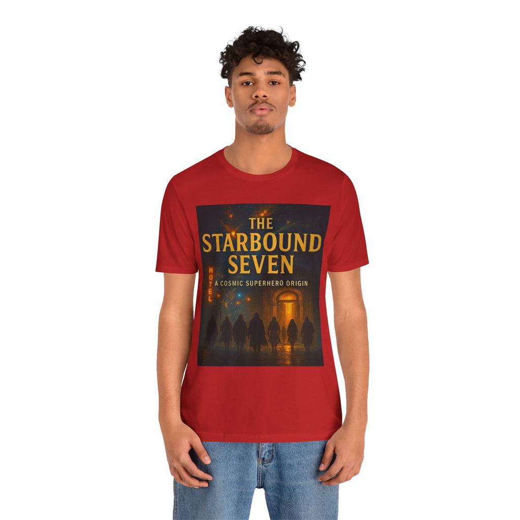 Power Runs Black PRB The Starbound Seven Tee – Retro Cosmic Superhero Poster Shirt by Power Runs Black