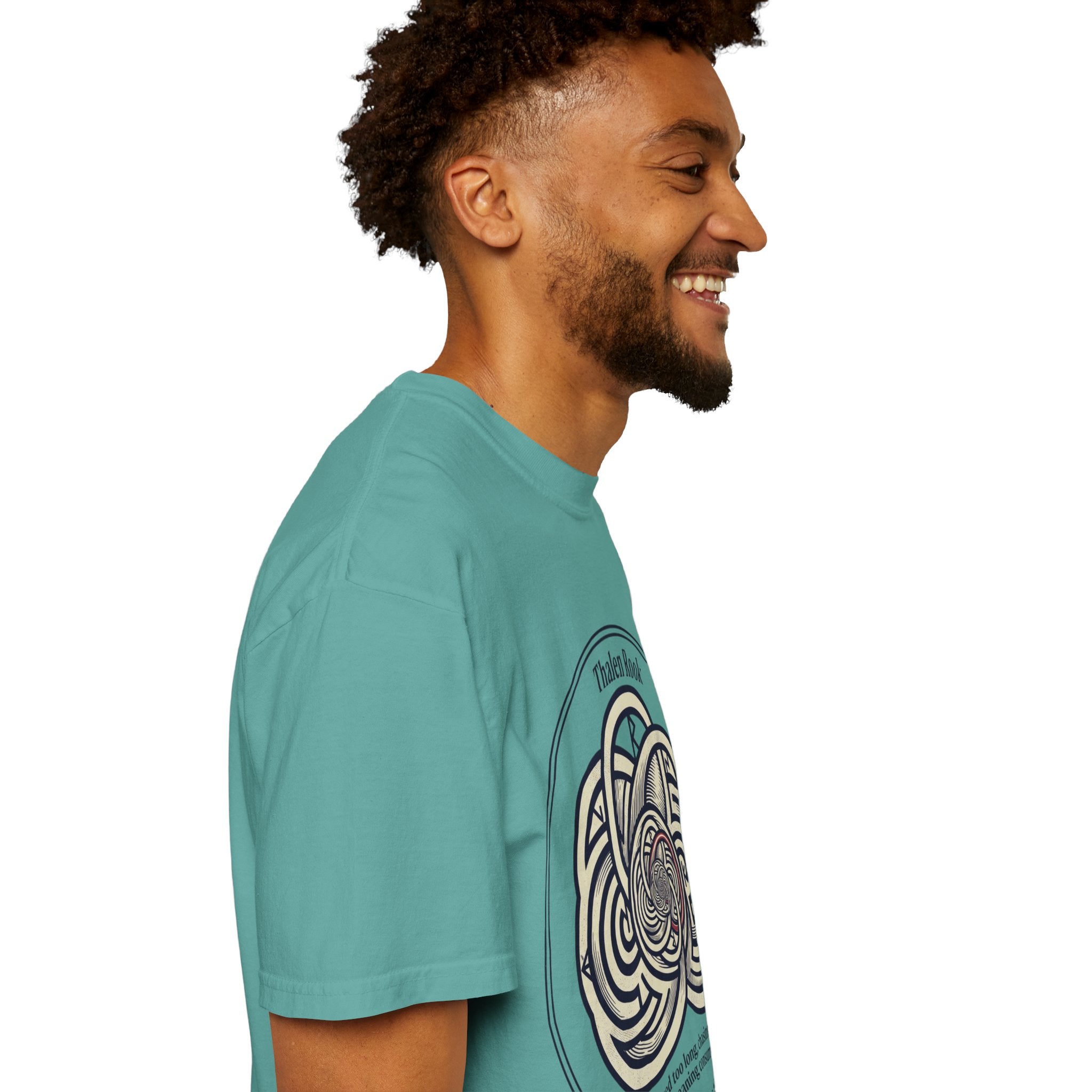Power Runs Black PRB Thalen Rook Celtic Knot Graphic T-Shirt — "He stared too long..." Quote Tee by Power Runs Black