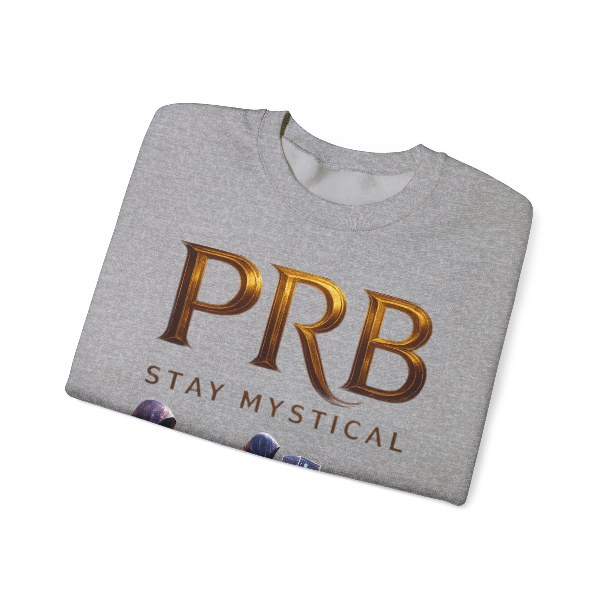 PRB Mystic Library Crewneck Sweatshirt — Cosmic Wizardry Art by Power Runs Black