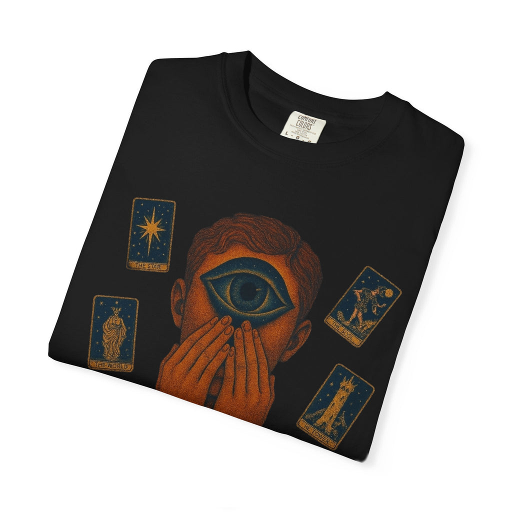 PRB Third Eye Tarot Illustration T-shirt | Occult Mystic Artwork by Power Runs Black