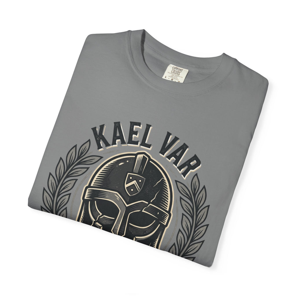 Power Runs Black PRB Kael Var Helmet Graphic T-Shirt — "Protection Hardens Form" Warrior Tee by Power Runs Black