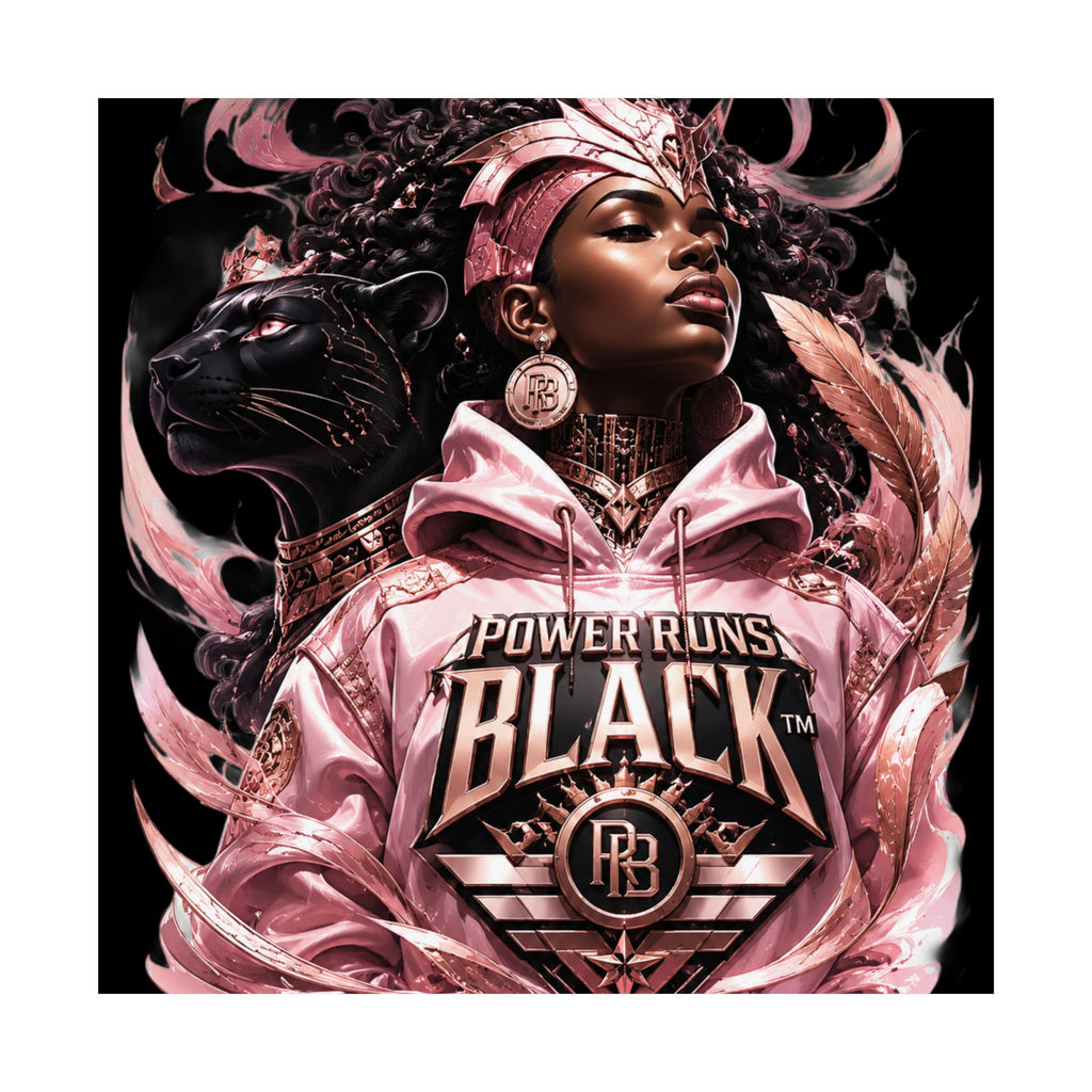 Power Runs Black Matte Poster — "Power Runs Black" Afrocentric Art Print by Power Runs Black