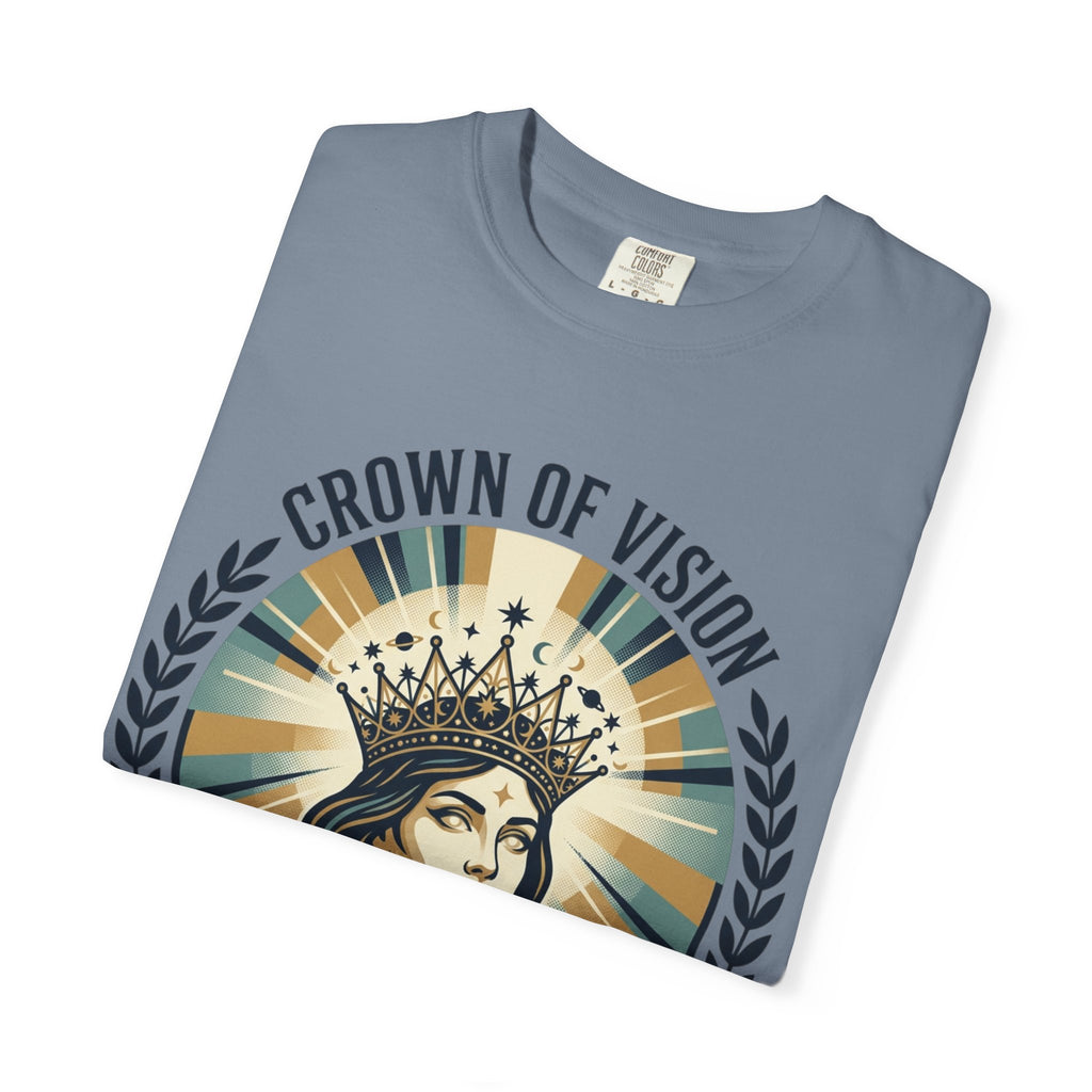 Power Runs Black Crown of Vision T-Shirt — Vintage Inspirational Graphic Tee by Printify