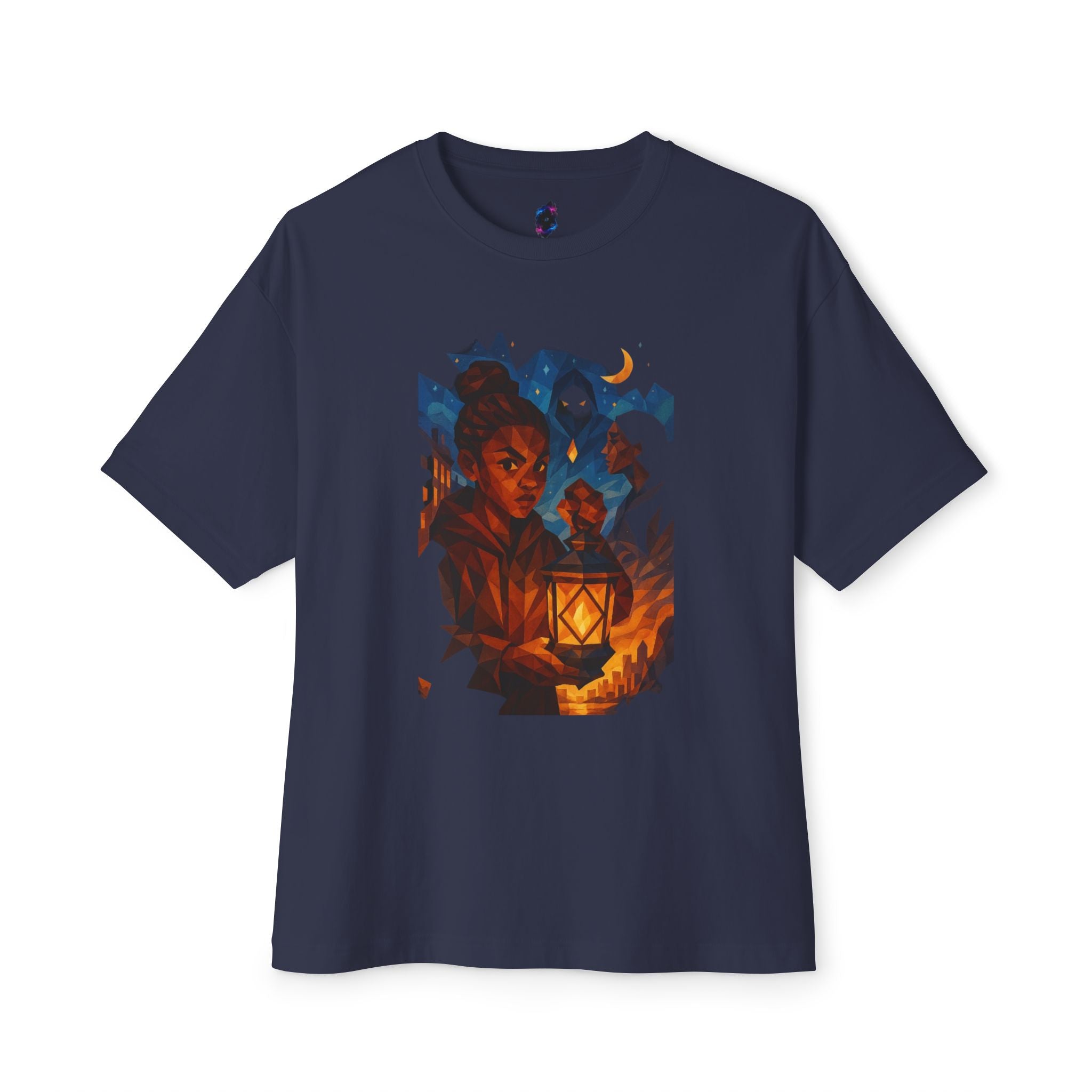 PRB Lantern Night Graphic Tee — Mystical Night Walk Art T-Shirt by Power Runs Black