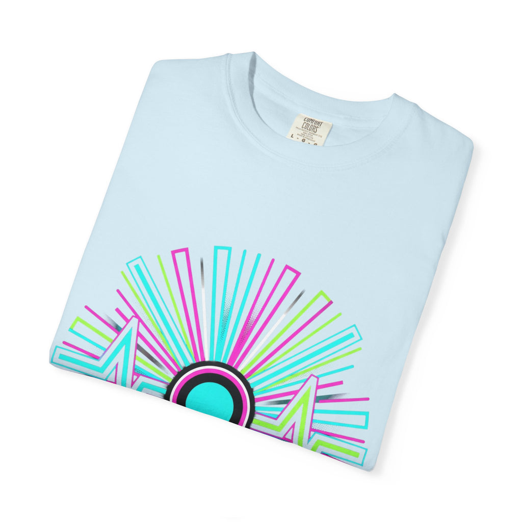 Power Runs Black PRB Electric "Move With Pulse" Graphic T-Shirt — Neon Sunburst Design by Power Runs Black