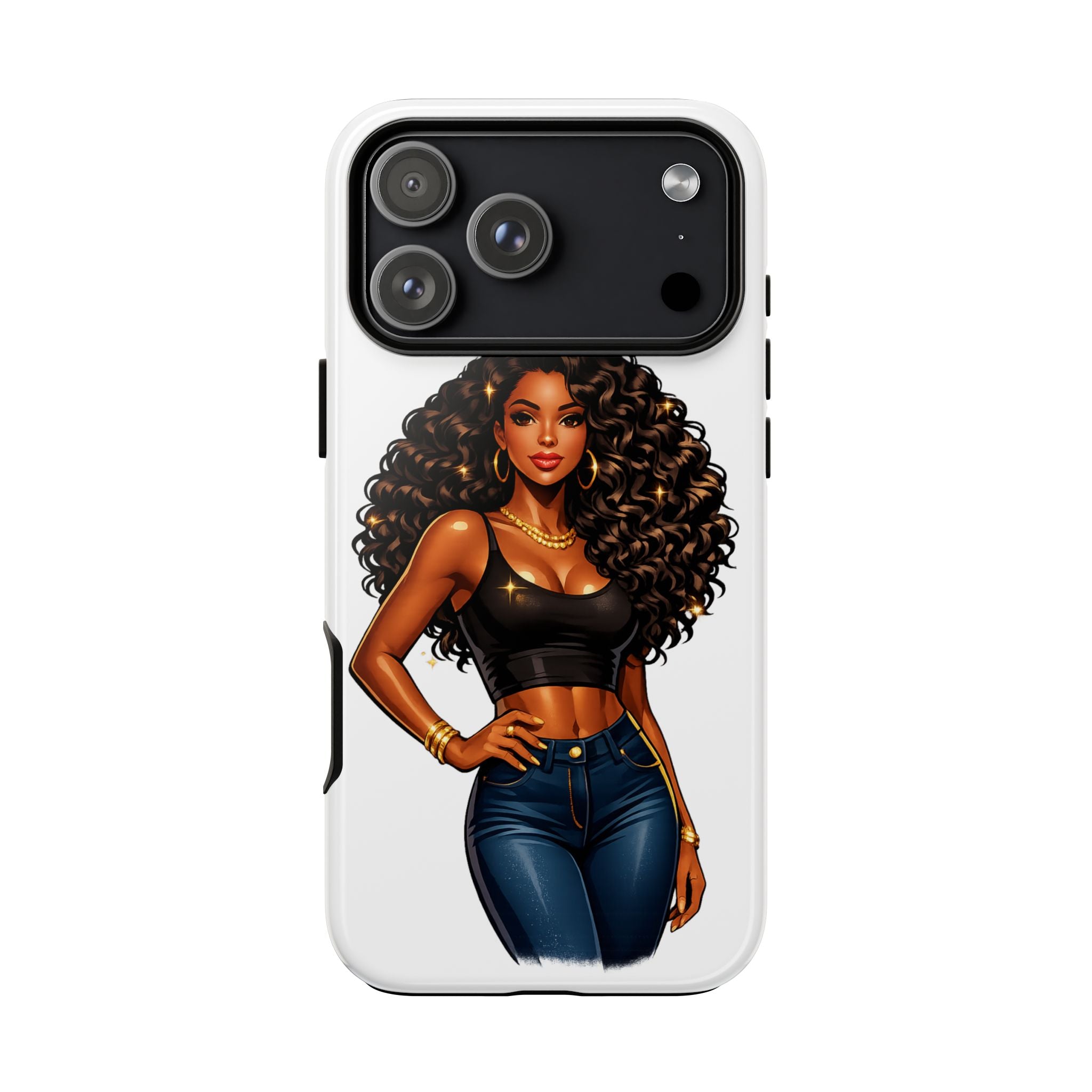 Pretty Rich Bitch by PRB Curly Hair Phone Case by Printify