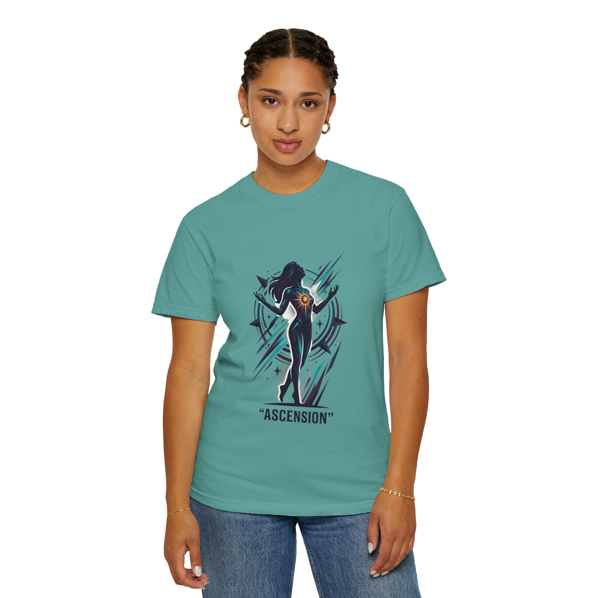 Power Runs Black PRB Ascension Graphic T-Shirt — Cosmic Silhouette Tee by Power Runs Black