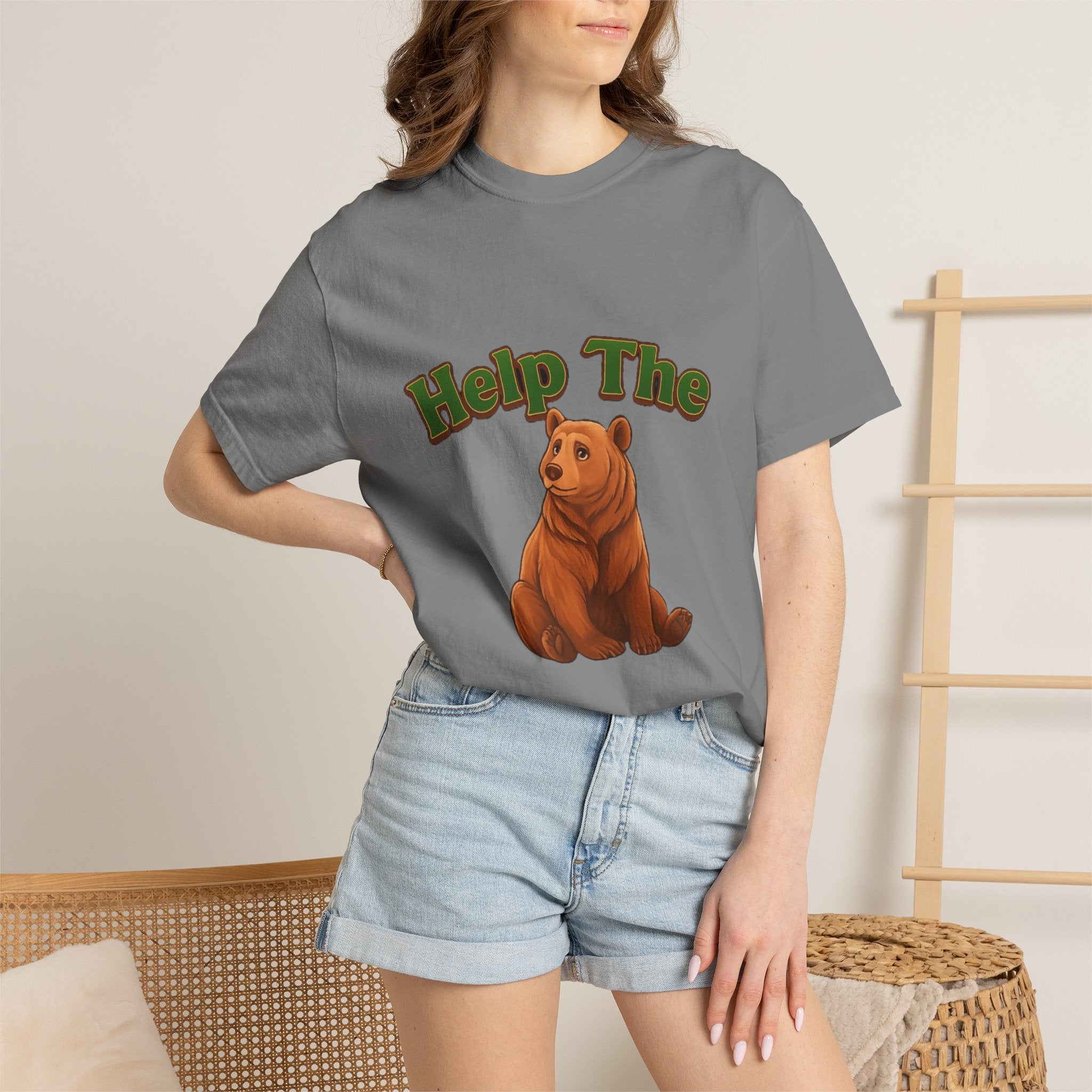 PRB "Don't Help me Help The Bear" T-shirt Bear Illustration by Power Runs Black