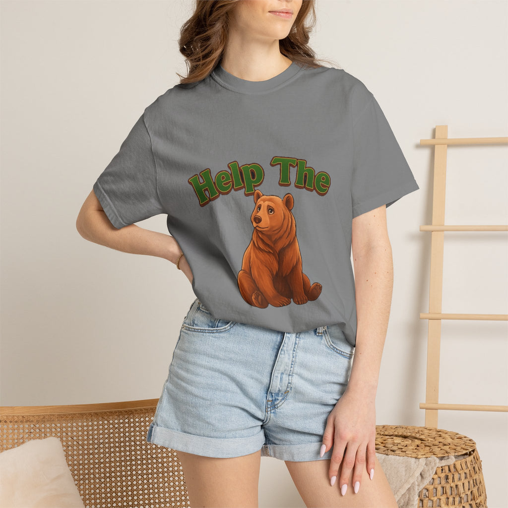 PRB Help The Bear T-shirt | Cute Sitting Bear Illustration by Printify