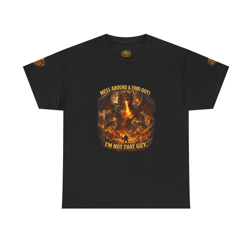 Power Runs Black PRB Demonic Warrior Illustration Tee | "I'm Not That Guy" Graphic Shirt by Printify