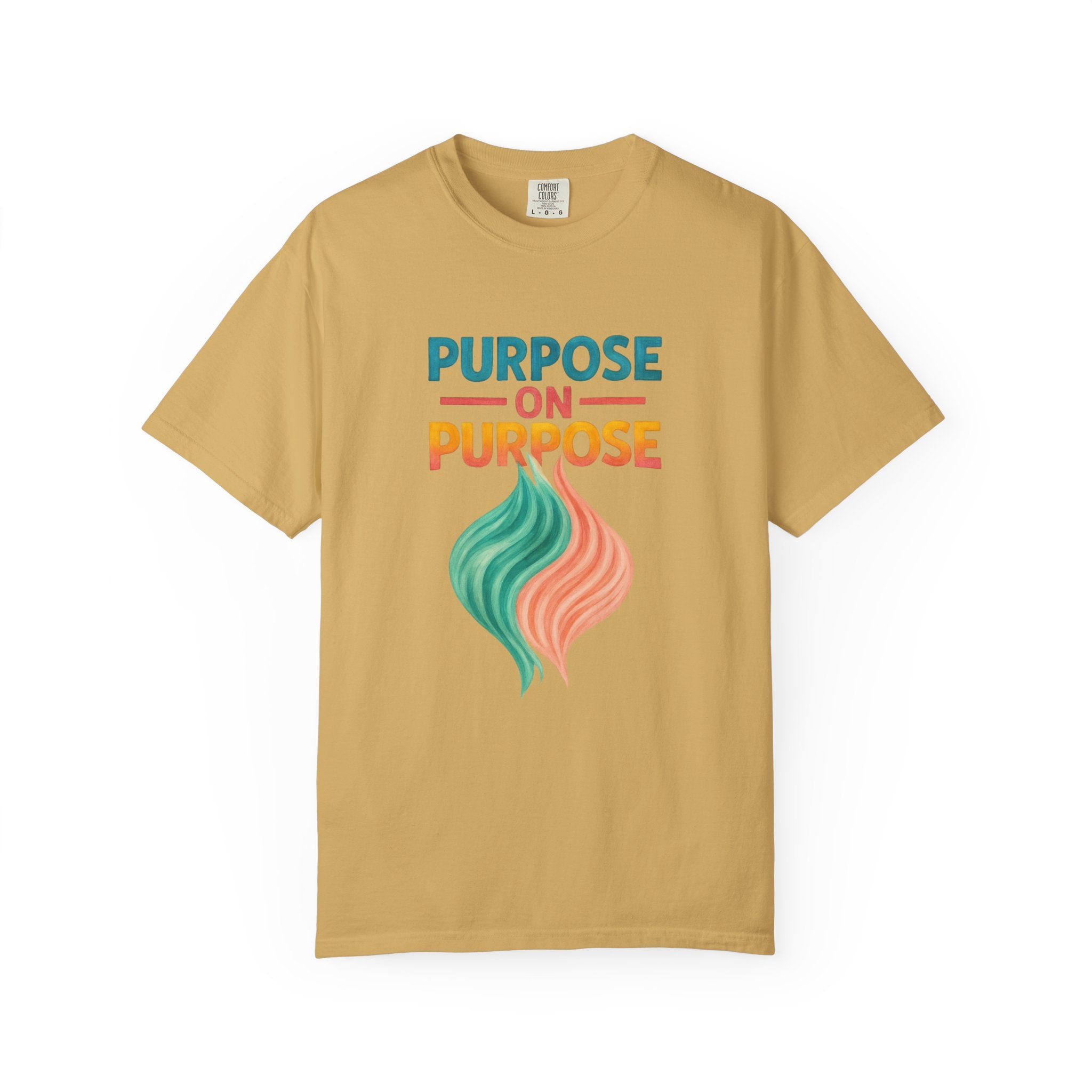 PRB Purpose On Purpose T-Shirt — Inspirational Graphic Tee with Abstract Wave Design by Power Runs Black