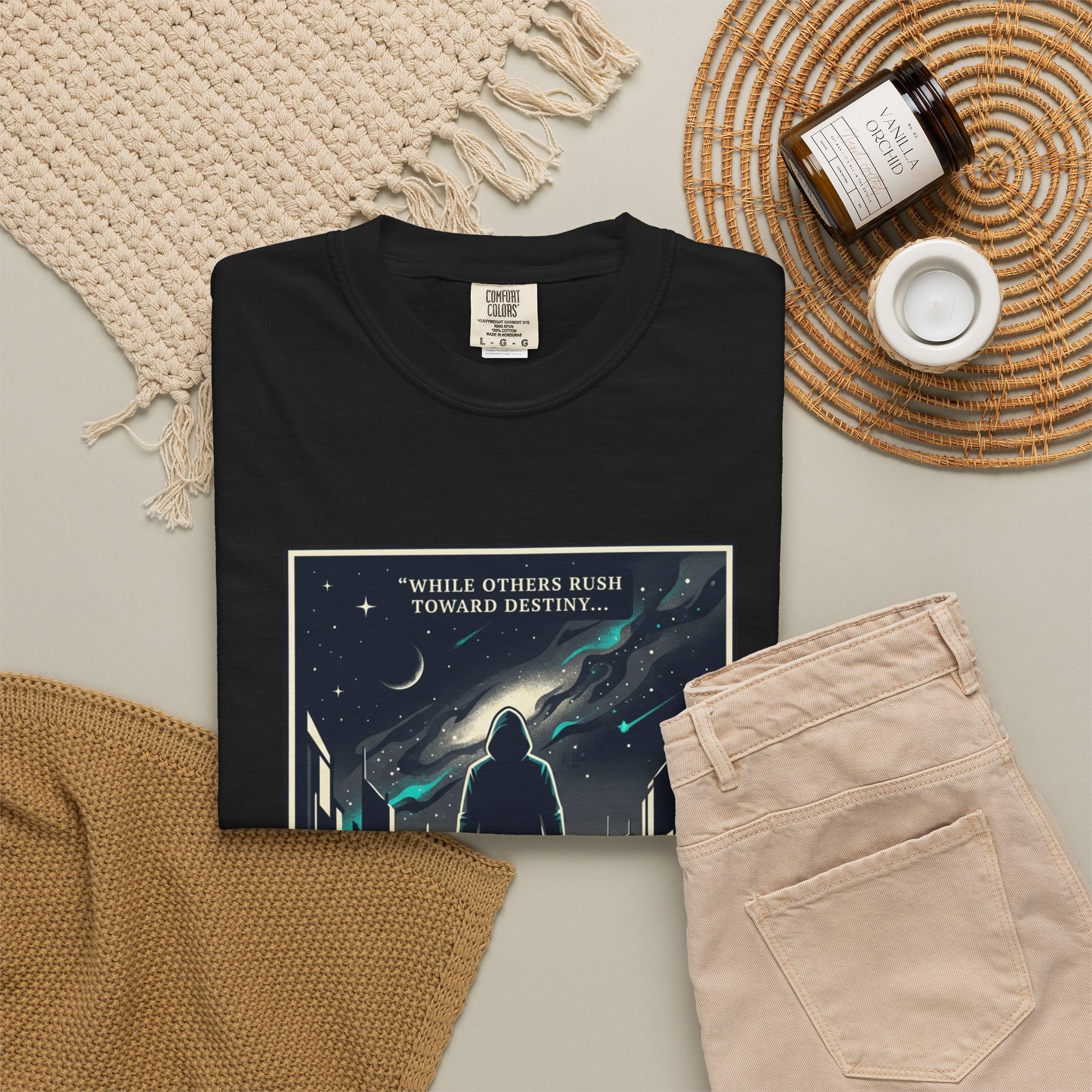 Power Runs Black Astra Sci‑Fi Graphic T-Shirt — "I walk toward understanding" Poster Design by Power Runs Black