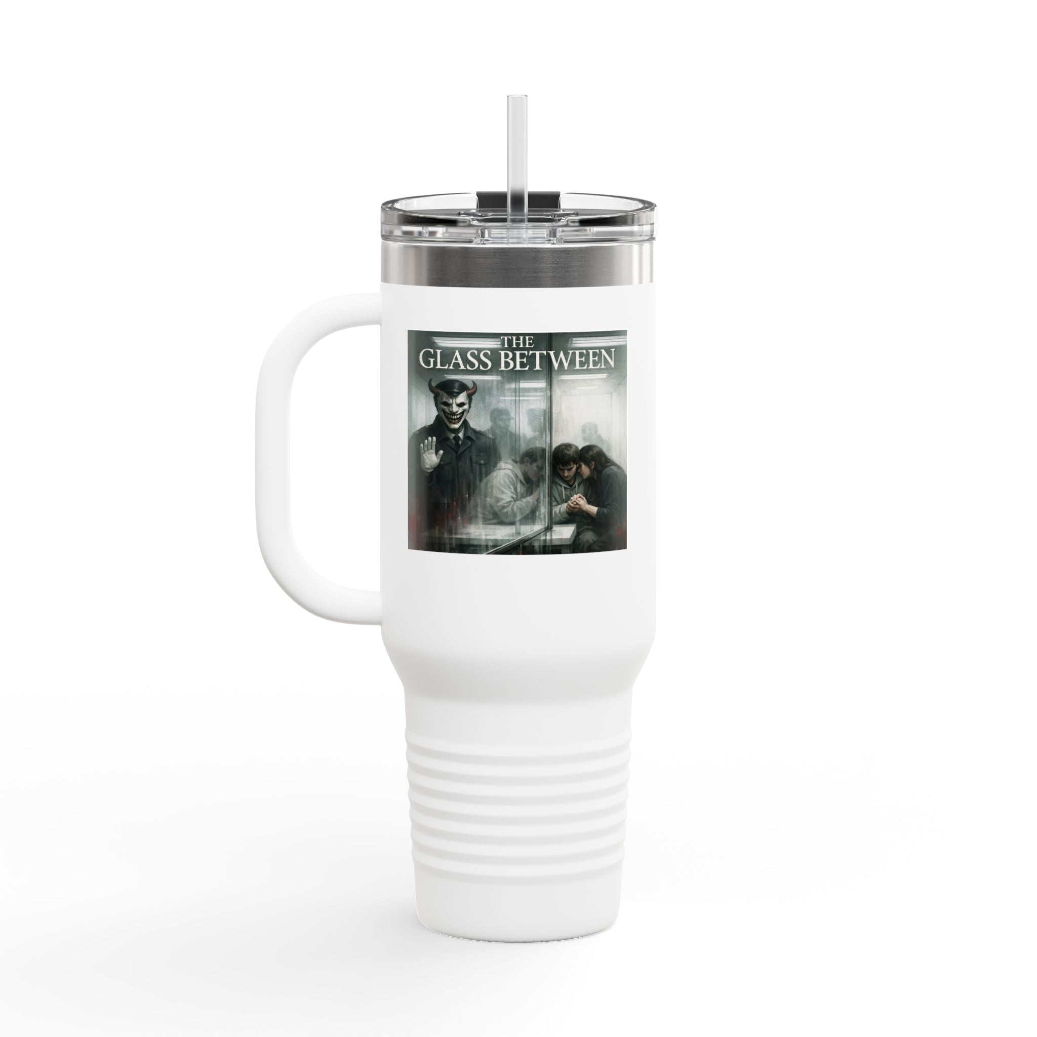 PRB The Glass Between, 40oz Insulated Travel Mug by Printify