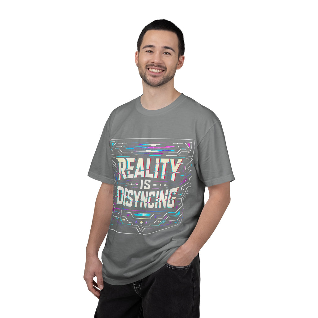 Power Runs Black PRB Glitchy Pastel "Reality Is Desyncing" T-Shirt by Printify