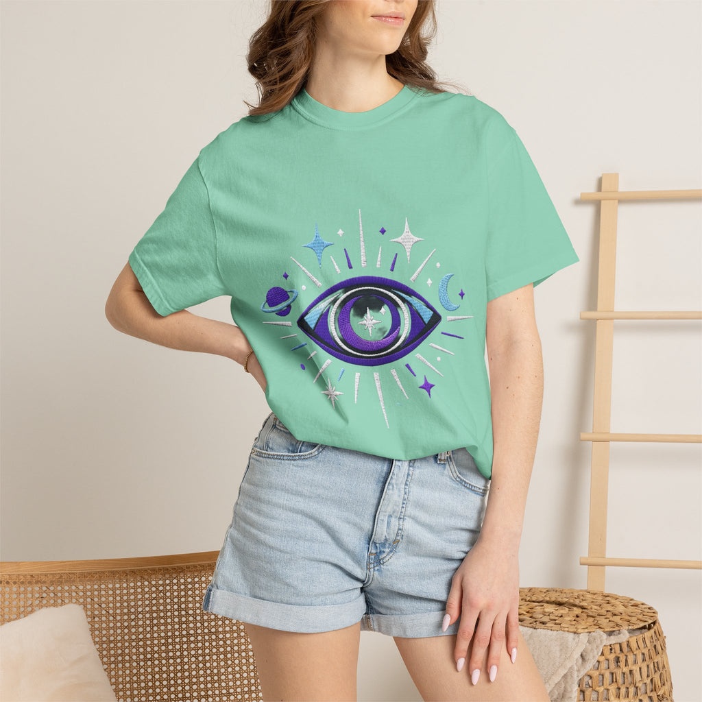PRB Mystic All-Seeing Eye T-shirt | Cosmic Moon and Stars by Printify