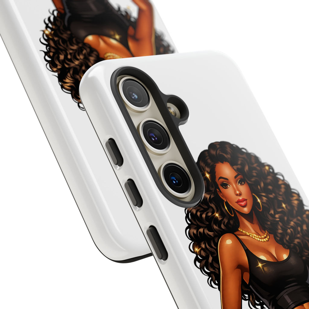 Pretty Rich Bitch by PRB Curly Hair Phone Case by Printify