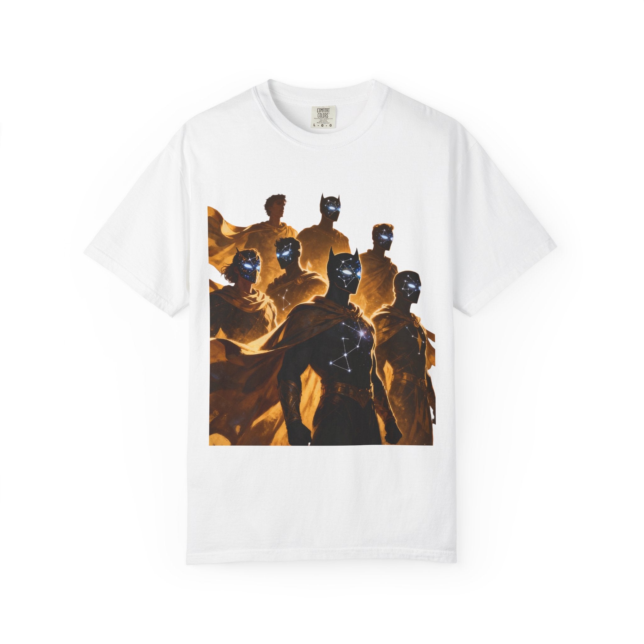PRB Cosmic Heroes Graphic Tee (Golden Cloaks & Starry Faces) by Power Runs Black
