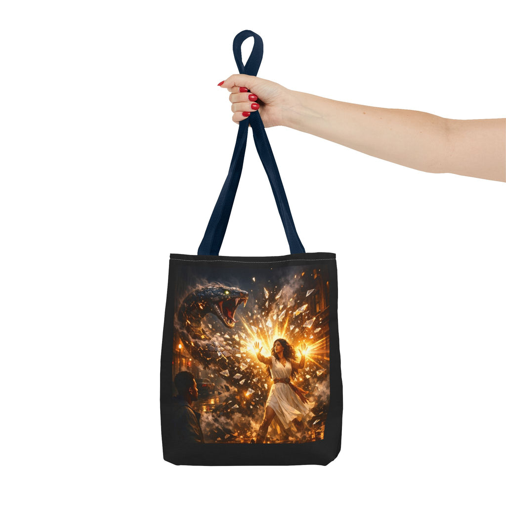 PRB Raging Serpent Burst tote bag | Fantasy serpent explosion art by Printify