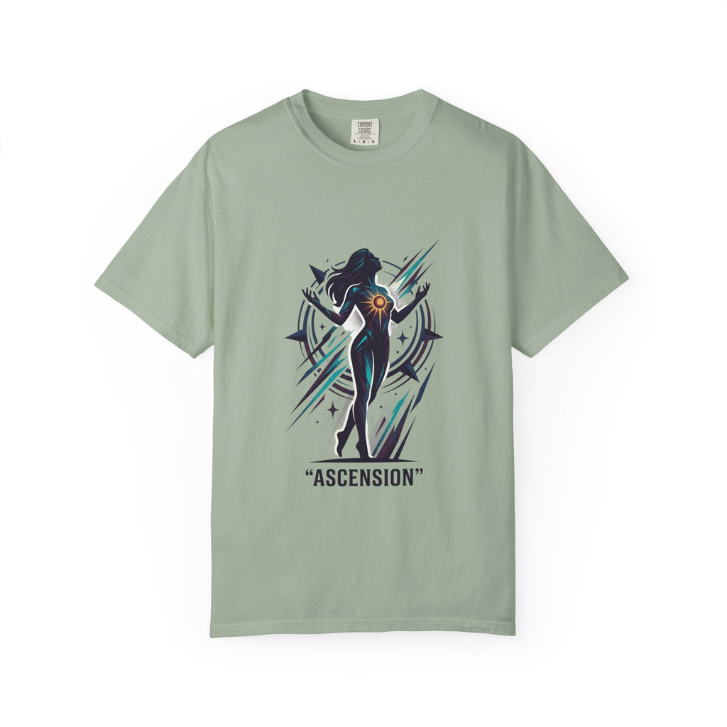 Power Runs Black PRB Ascension Graphic T-Shirt — Cosmic Silhouette Tee by Printify