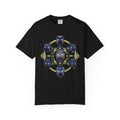 PRB Tribal Mask Circle Graphic Tee, Spiritual Afrocentric Art by Printify