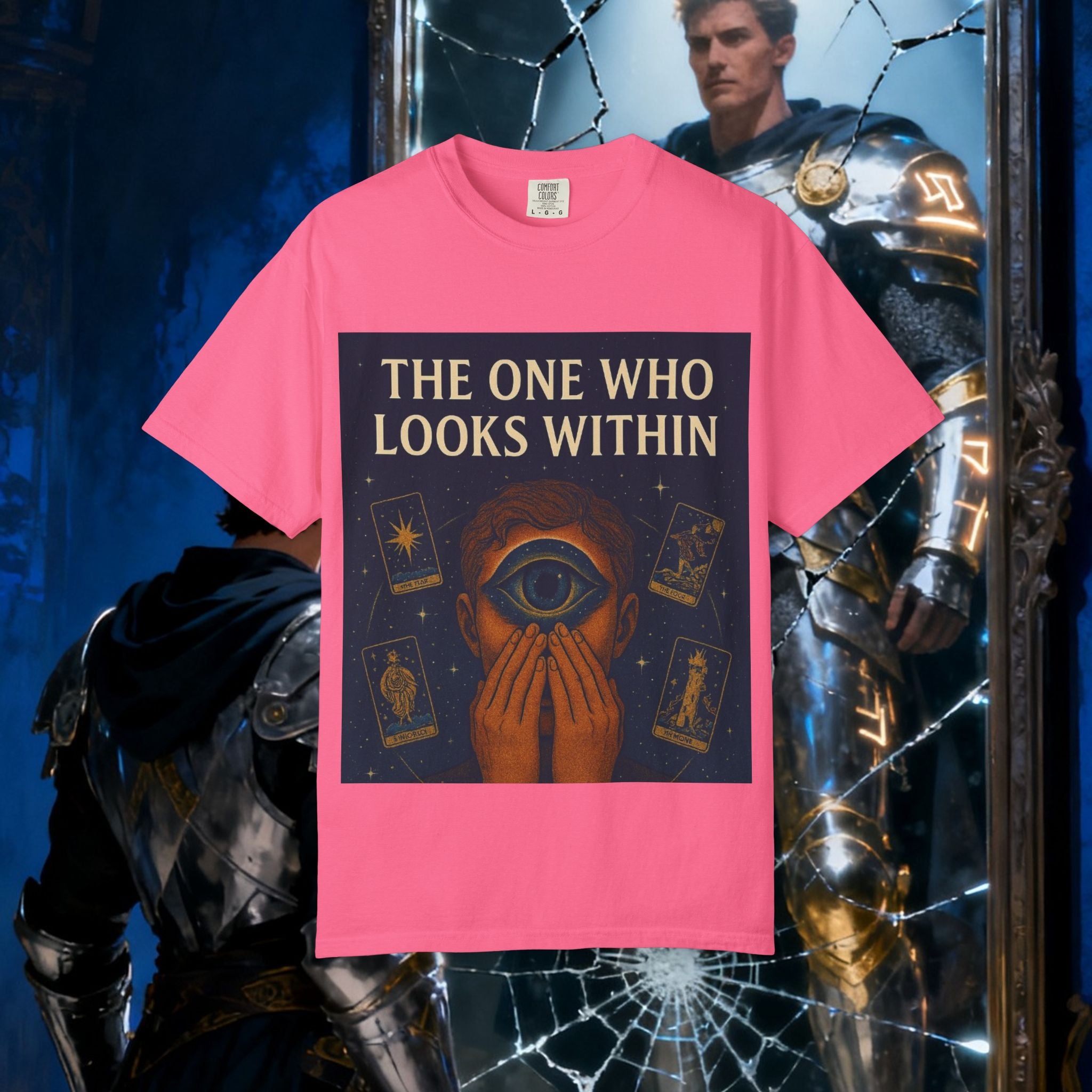 PRB Tarot Eye T-Shirt — "The One Who Looks Within" Mystical Graphic Tee by Power Runs Black