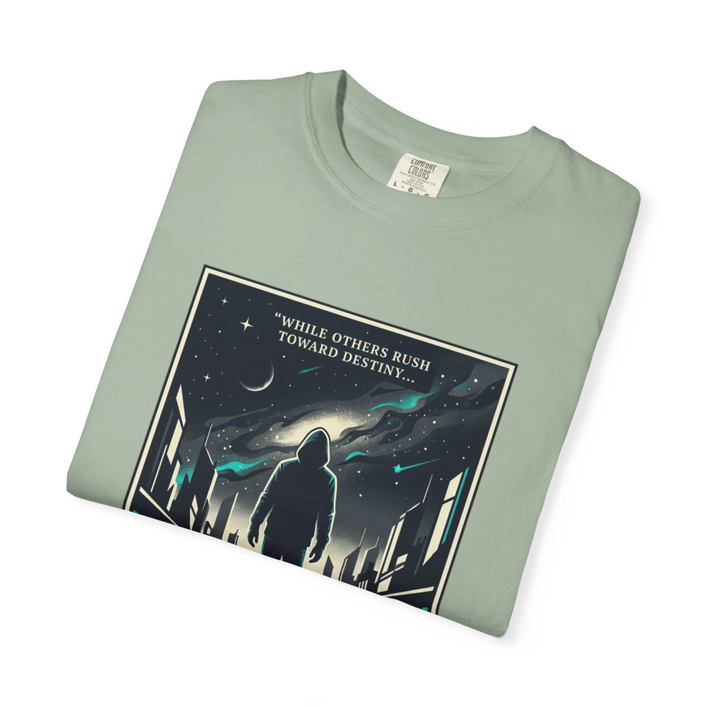 Power Runs Black Astra Sci‑Fi Graphic T-Shirt — "I walk toward understanding" Poster Design by Power Runs Black