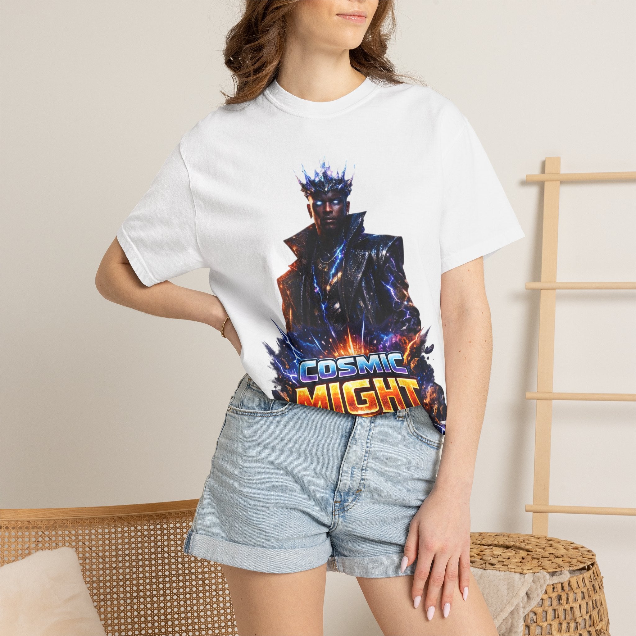 PRB Cosmic Might Unleashed T-shirt | Space Warrior Graphic Tee by Power Runs Black