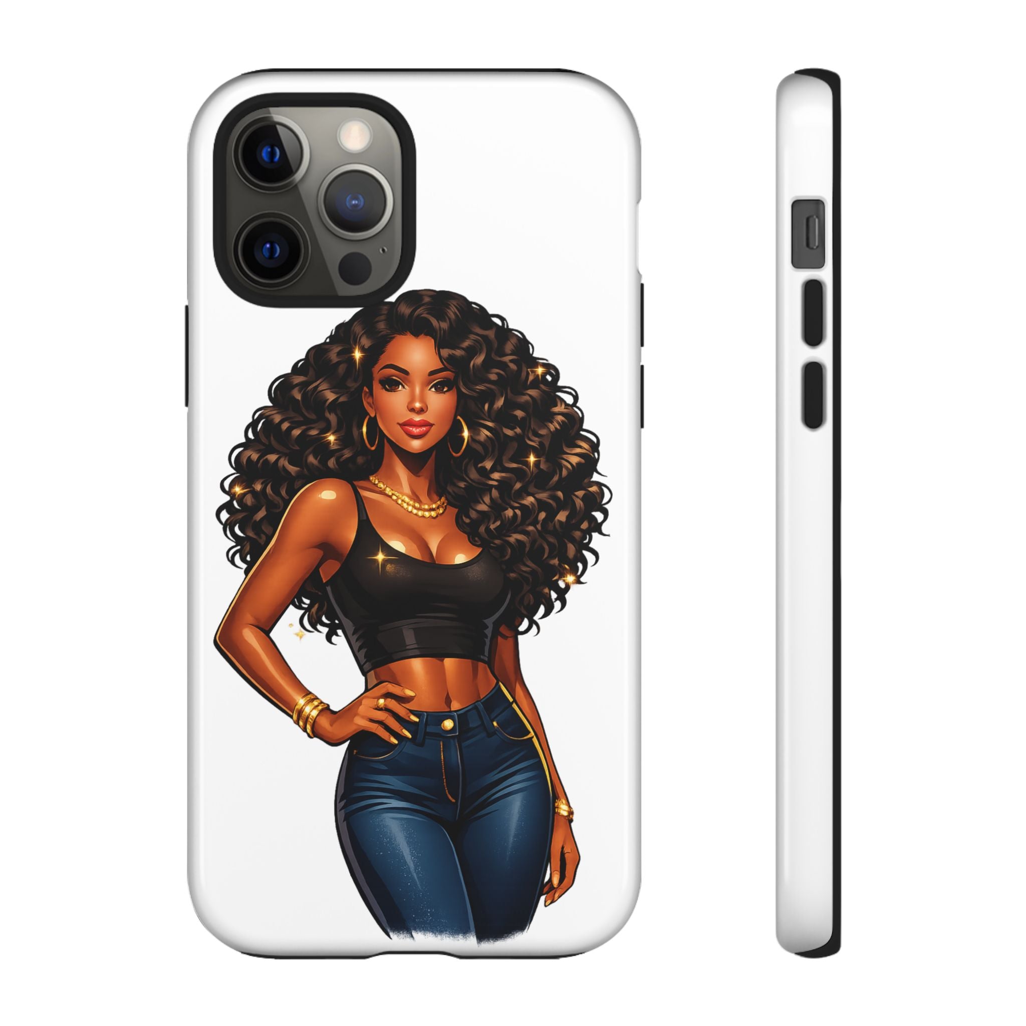 Pretty Rich Bitch by PRB Curly Hair Phone Case by Printify