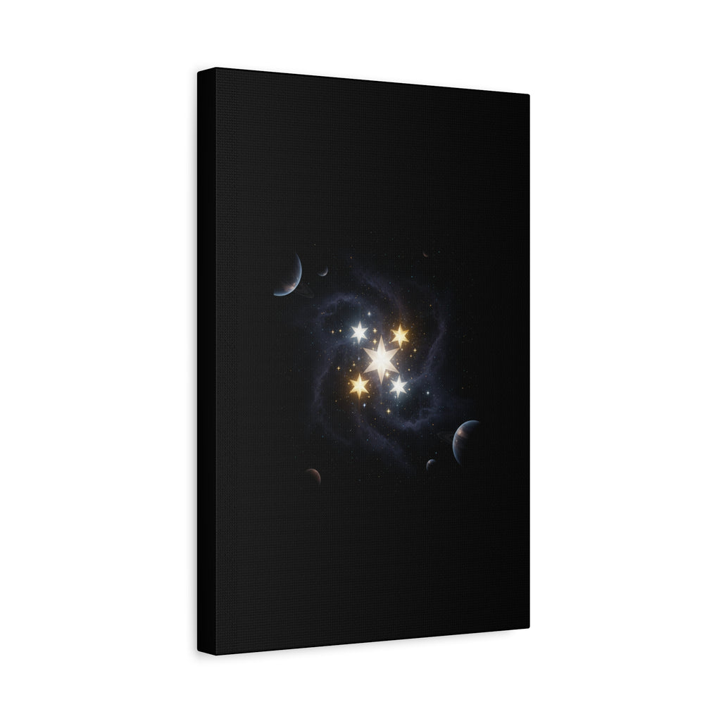 Power Runs Black PRB Glowing Star Constellation Canvas by Power Runs Black