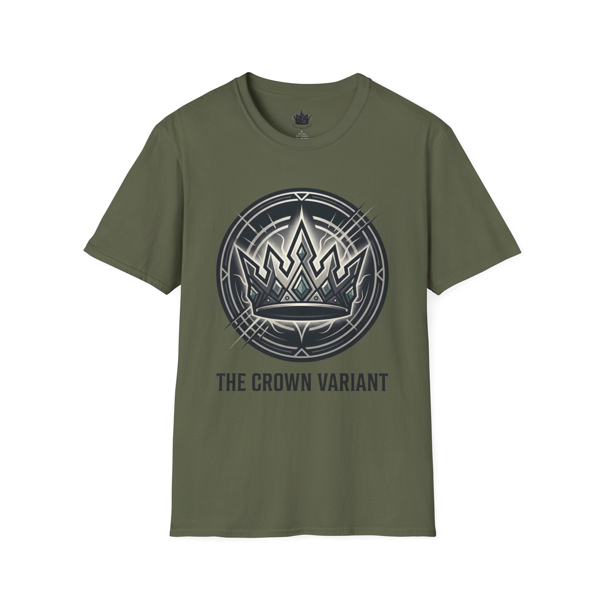 Power Runs Black PRB Crown Variant Graphic T-Shirt — The Crown Variant Emblem by Printify