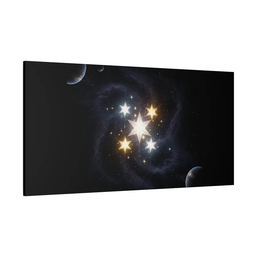 Power Runs Black PRB Glowing Star Constellation Canvas by Power Runs Black