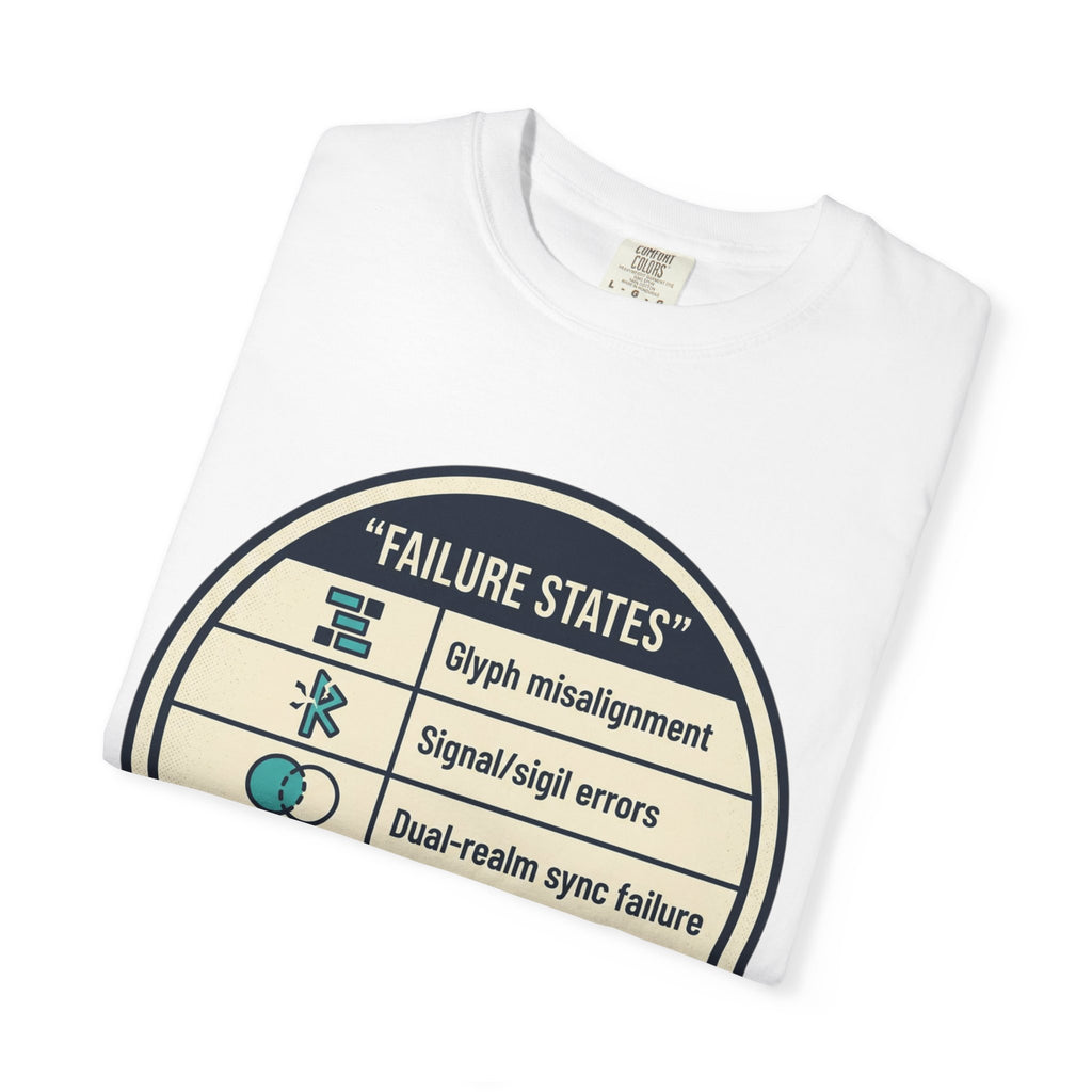 Power Runs Black PRB Failure States T-Shirt — Sci‑Fi Status Badge Graphic Tee by Printify