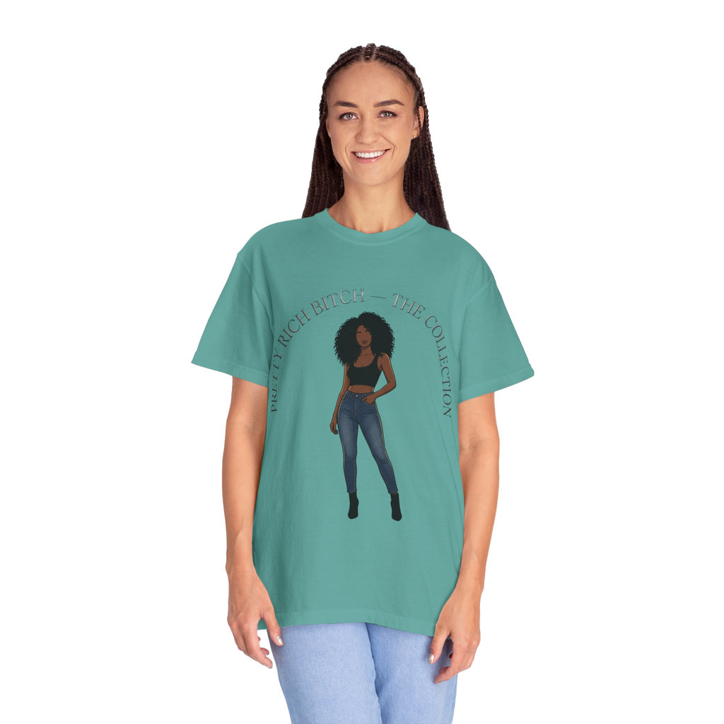 Pretty Rich Bitch The Collection by PRB Graphic Tee (Afro Curly Woman) by Power Runs Black