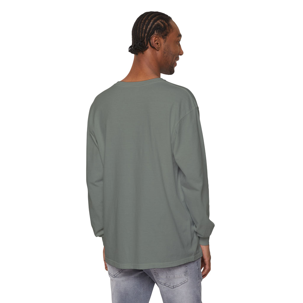 PRB Neon City Skyline Long Sleeve Shirt | Urban Nightscape Illustration by Power Runs Black