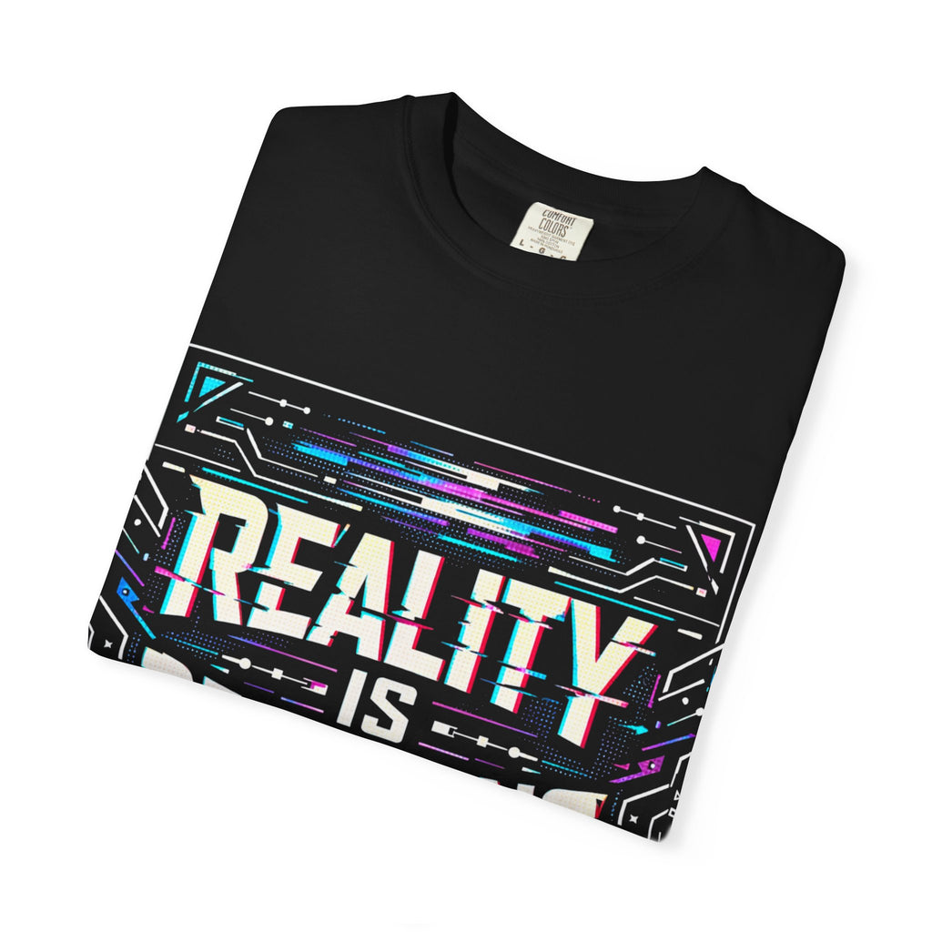 Power Runs Black PRB Glitchy Pastel "Reality Is Desyncing" T-Shirt by Printify